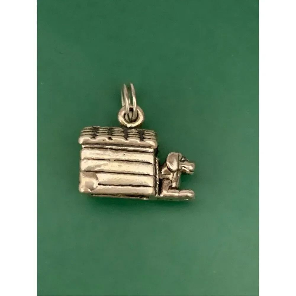 .925 Dog House Sterling Silver Jewelry Charm #pet